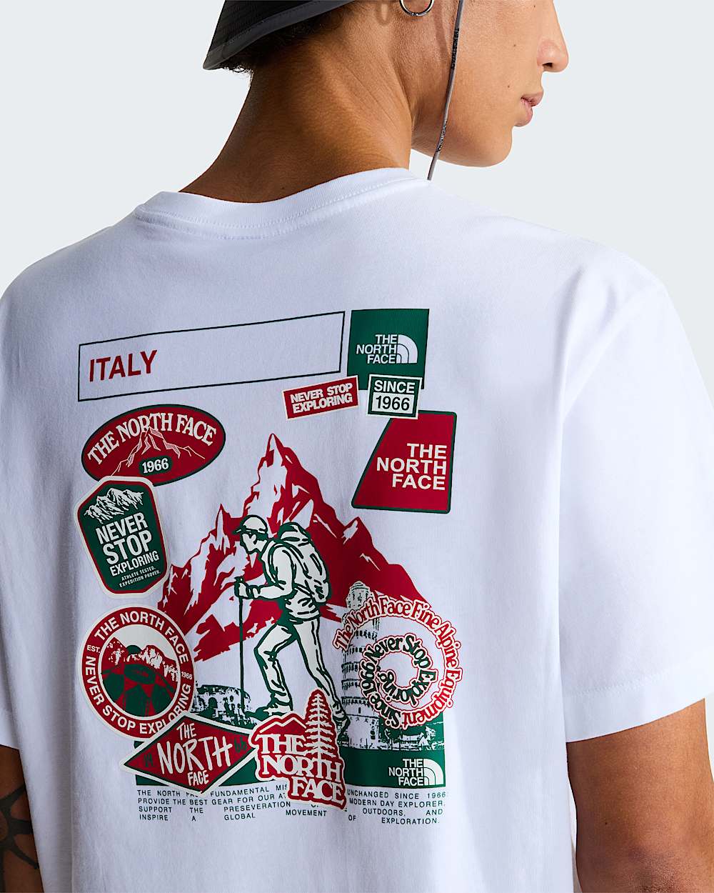 Tshirt dcontract Country Stickers Italy unisexe TNF alt7