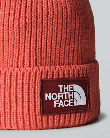 TNF Logo Box Cuffed Beanie TNF Mars DustSumac ALT2