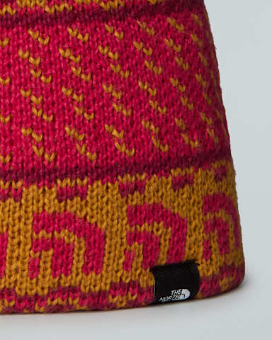 Kids Cabin Ski Tuke Beanie TNF Citrine Yellow Jacquard ALT2