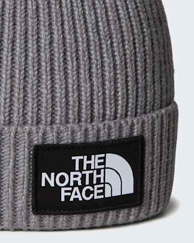 Kids TNF Logo Box Cuffed Beanie TNF TNF Medium Grey Heather ALT2