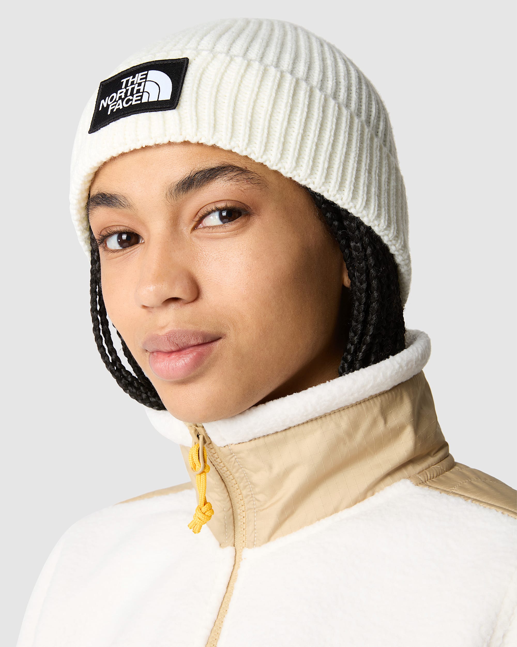 TNF Logo Box Cuffed Beanie TNF ALT1