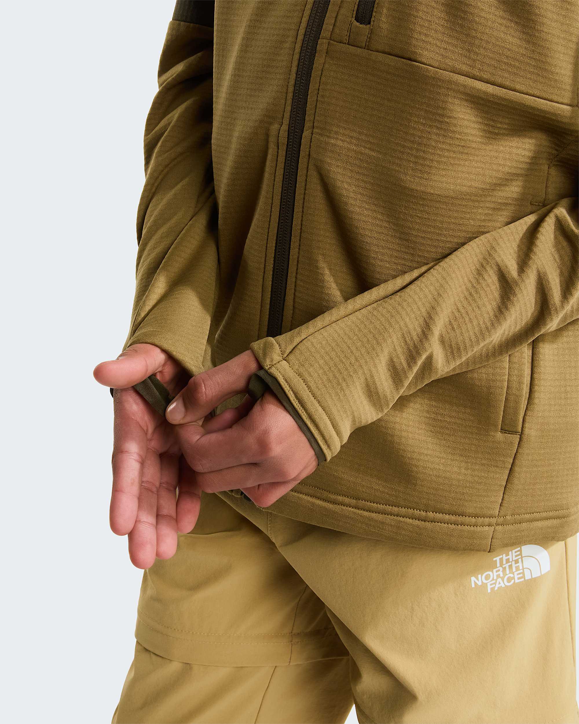 Hiketussenlaagjas met volledige rits voor tieners TNF New Taupe GreenCedar ALT7