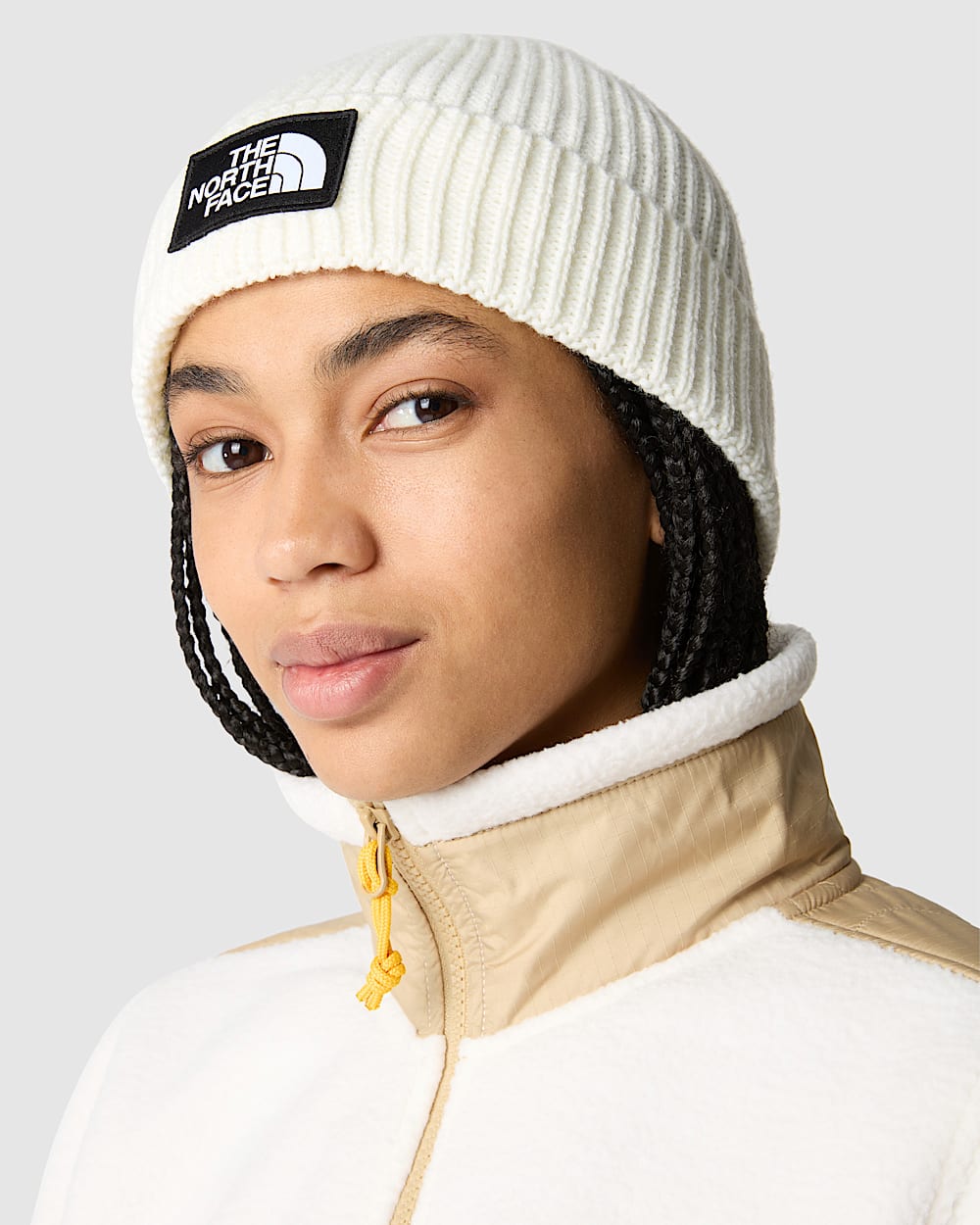 TNF Logo Box Cuffed Beanie TNF ALT1