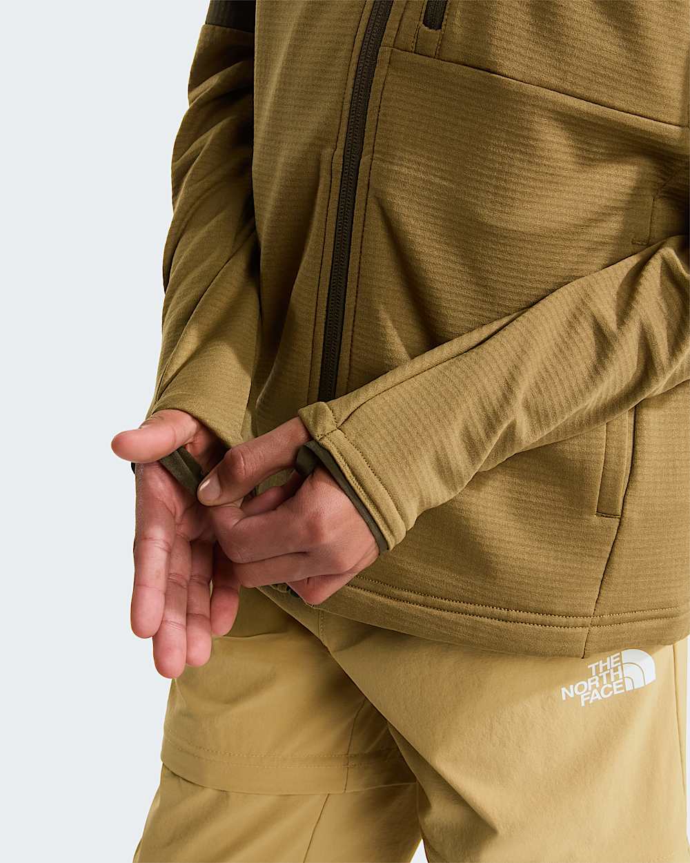Hiketussenlaagjas met volledige rits voor tieners TNF New Taupe GreenCedar ALT7