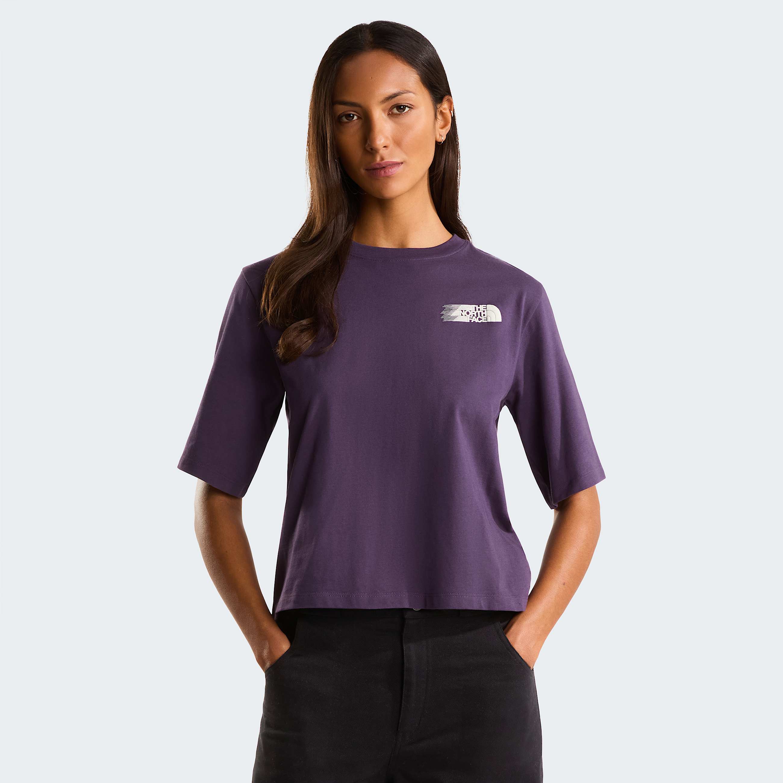 Tshirt graphique coupe boxy Retro Trail pour femme TNF ALT1