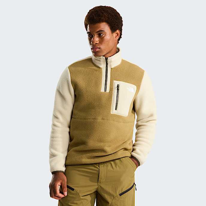 Yumiori Fleecejacke mit 14langem RV fr Herren TNF CedarDesert StoneNew Taupe Green HERO