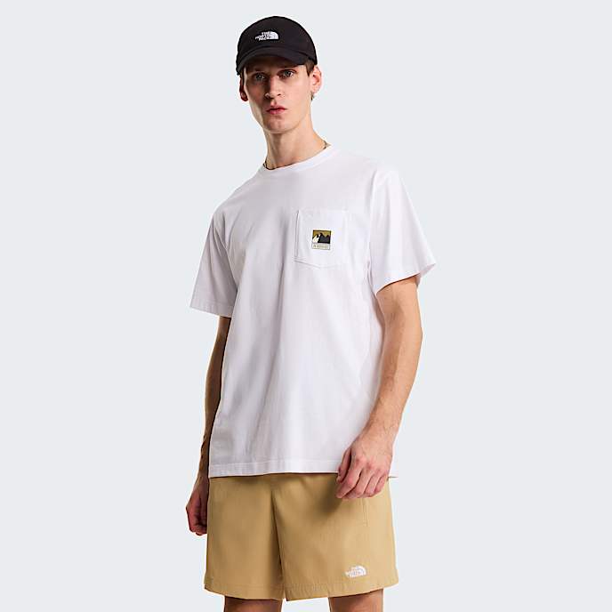 Mens Mountain Logo Relaxed Graphic TShirt TNF TNF White HERO