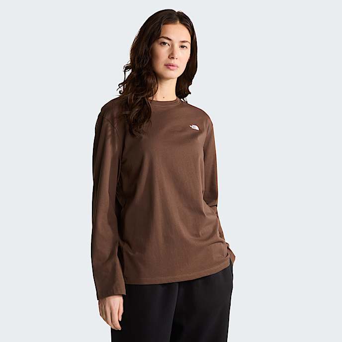 TNF Essential Simple Dome Relaxed LongSleeve TShirt W TNF Smokey Brown HERO
