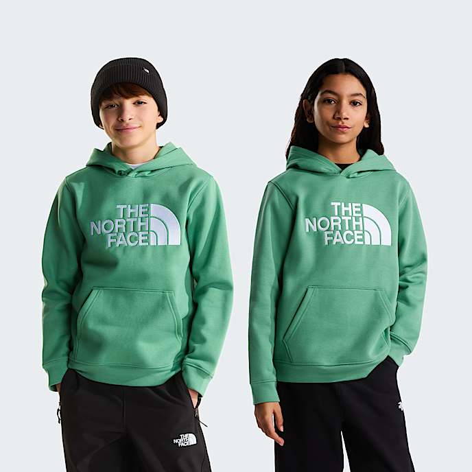 TNF Essential Drew Peak Hoodie Junior TNF Dimmed Algae HERO