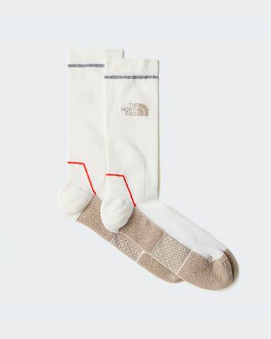 Trail Run Merino Crew Socks TNF White DuneKhaki Stone HERO