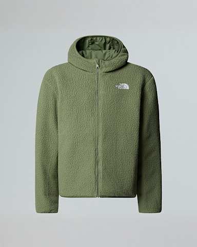Boys Reversible Shasta FullZip Hooded Jacket TNF New Taupe GreenBark Mist alt2
