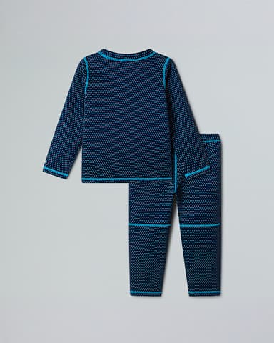 Set strato base termico DotKnit da bambini TNF Summit NavyMeridian Blue ALT1