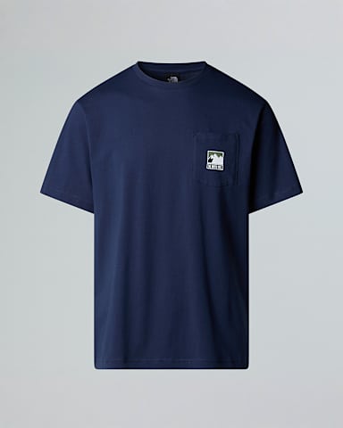 Mens Mountain Logo Relaxed Pocket TShirt TNF Summit Navy HERO