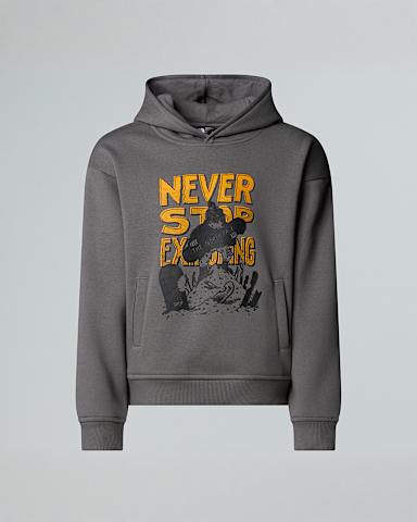 Felpa con cappuccio Sports Oversized Graphic da ragazzo TNF Smoked Pearl HERO