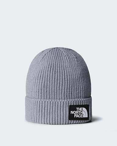 TNF Logo Box Cuffed Beanie TNF TNF Medium Grey Heather HERO