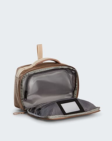 Base Camp Voyager Wash Bag TNF GarnetTimeless Taupe ALT2