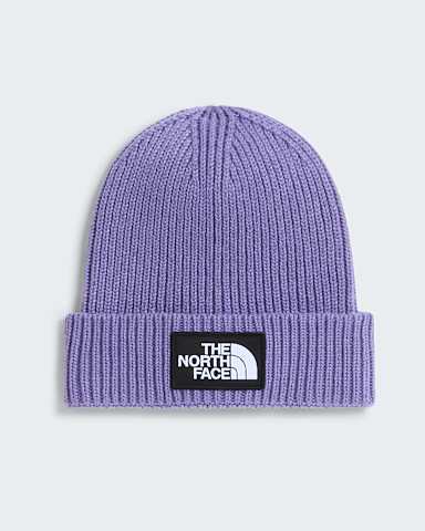 TNF Logo Box Beanie mit Umschlag fr Kinder TNF Grounded Plum HERO