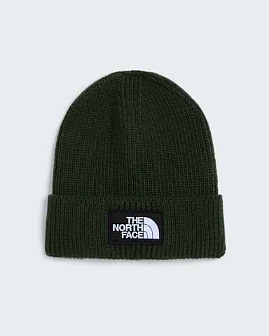 TNF Logo Box Beanie mit Umschlag TNF Bottle Green HERO