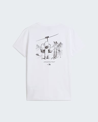 Opposites Attract Relaxed Graphic Tshirt Unisex TNF TNF White hero