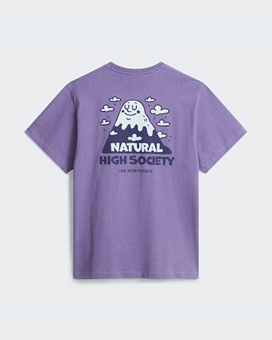 Natuurlijke High Society Ontspannen Graphic TShirt uniseks TNF Grounded Plum HERO