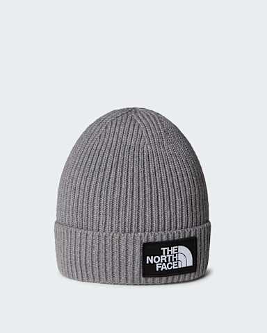 Kids TNF Logo Box Cuffed Beanie TNF TNF Medium Grey Heather HERO
