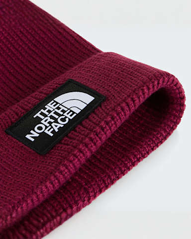 TNF Logo Box Beanie mit Bommel TNF Burgundy Crush ALT2
