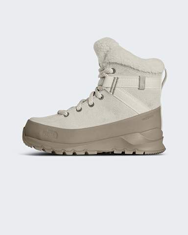 Scarponi impermeabili in pelle con lacci ThermoBall da donna TNF White DuneTimeless Taupe hero