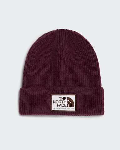 Czapka beanie z mankietem i logo TNF TNF Deep BurgundyHeritage Patch HERO