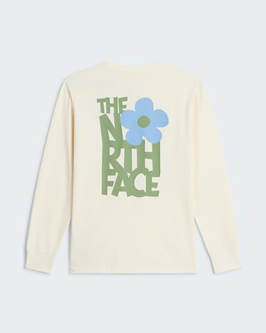 Damen Flower Logo Regular Graphic LangarmTShirt TNF White DuneBark MistSt alt1