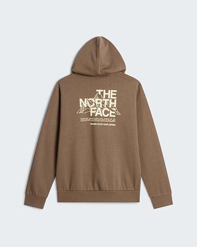 Felpa con cappuccio Mountain Sketch Regular da uomo TNF Mocha Brown alt1