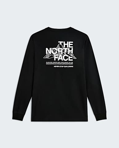 Herren Mountain Sketch Regular Graphic LangarmTShirt TNF TNF Black alt1