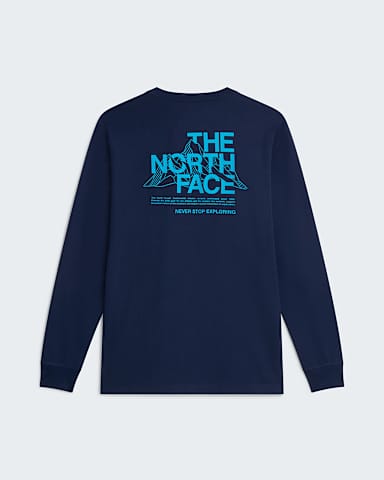 Tshirt standard manches longues Mountain Sketch Graphic pour homme TNF Summit Navy alt1