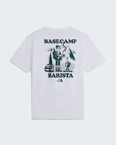 Unisex Basecamp Barista Relaxed Graphic TShirt TNF TNF WhitePacific Teal HERO