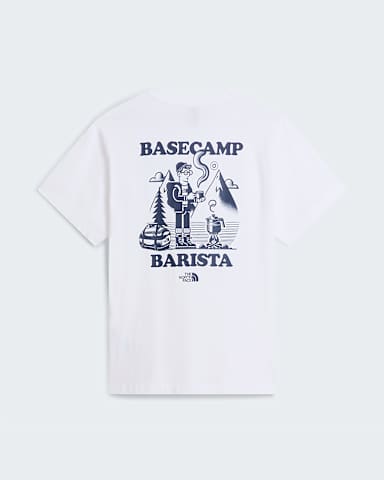 Unisex Basecamp Barista Relaxed Graphic TShirt TNF TNF WhiteSummit Navy HERO
