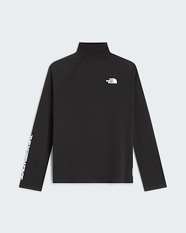 Haut manches longues et col zipp Flex Graphic pour fille TNF TNF Black ALT1