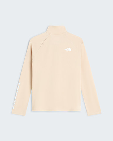 Haut manches longues et col zipp Flex Graphic pour fille TNF Timeless Taupe ALT1