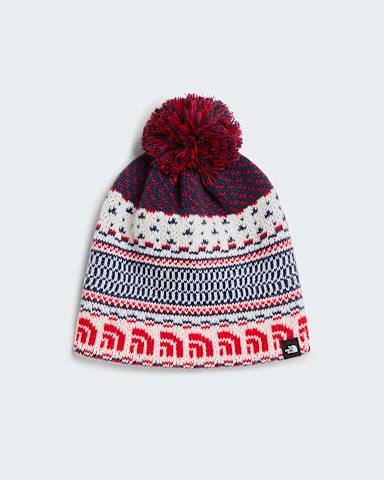 Bonnet Cabin Ski Tuke TNF White Dune JacquardPom hero