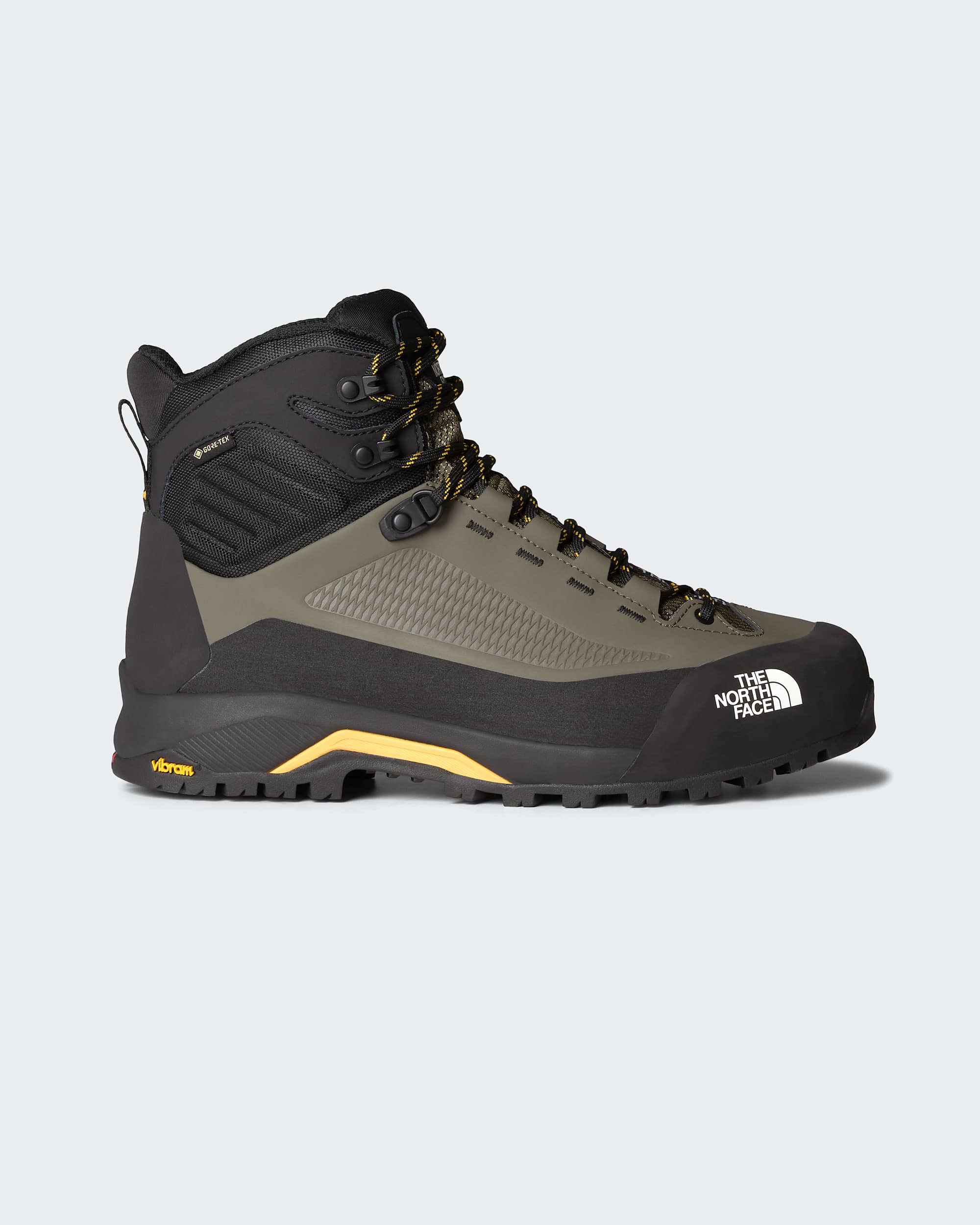 Mens Verto GORETEX Alpine Mid Boots TNF New Taupe GreenSummit Gold HERO