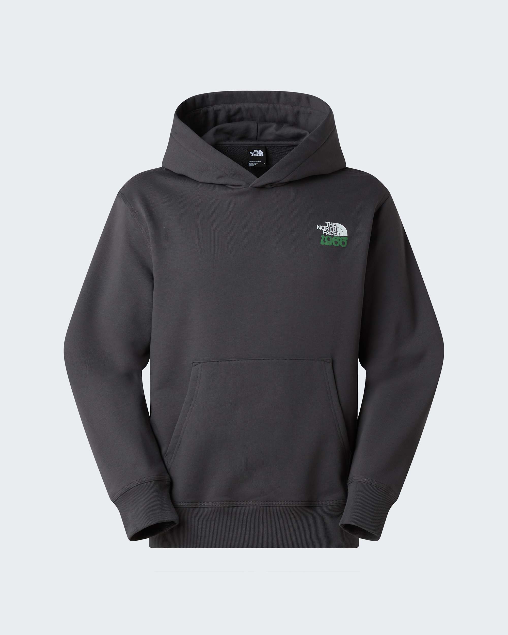 1966 Motion relaxt geschnittener Kapuzenpulli mit Grafik in Unisex TNF Anthracite Grey ALT1