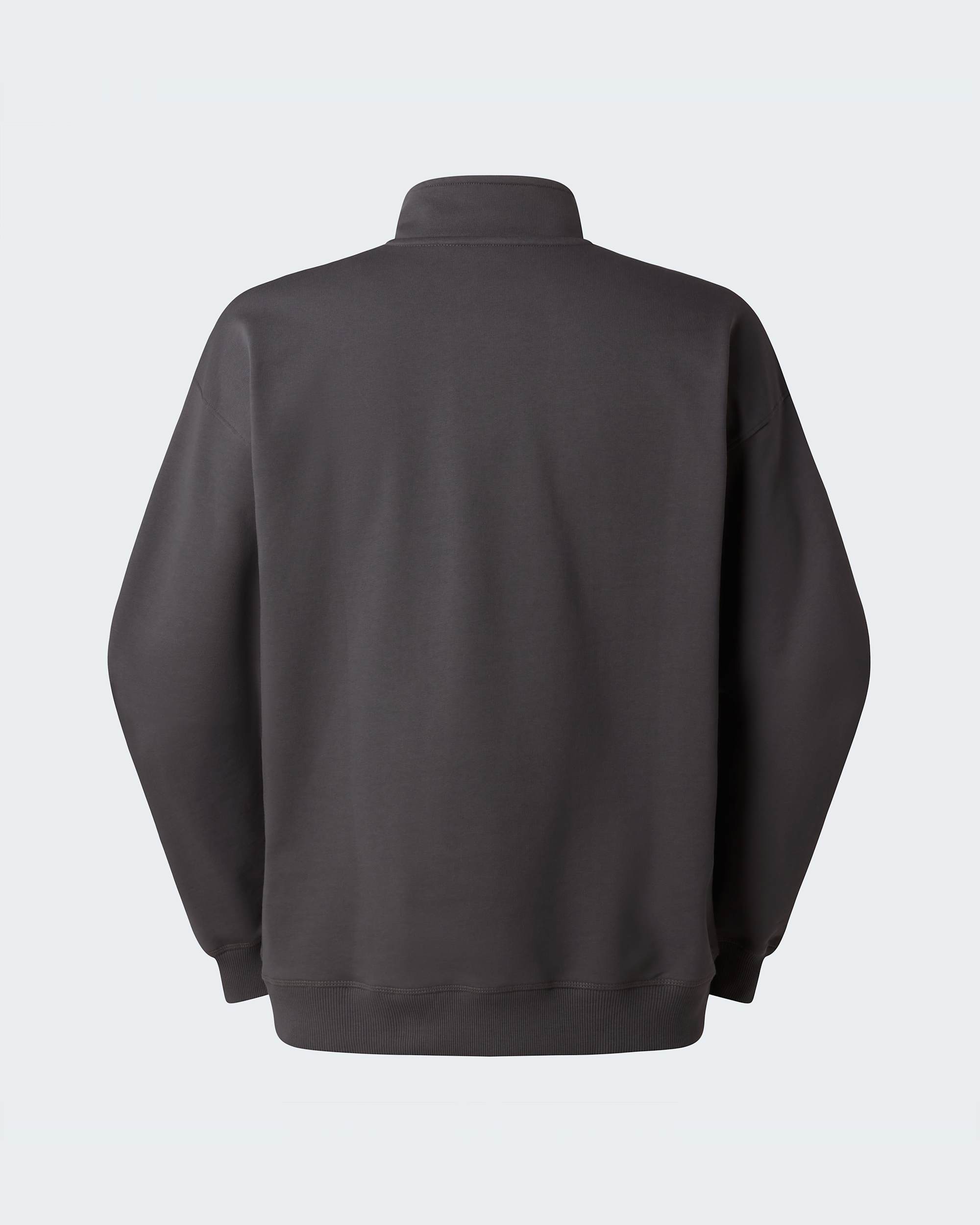 Essential leicht  relaxt geschnittenes Sweatshirt mit 14langem RV in Unisex TNF Anthracite Grey ALT1