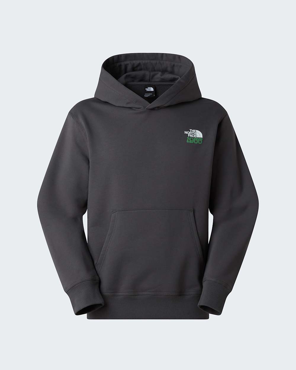 1966 Motion relaxt geschnittener Kapuzenpulli mit Grafik in Unisex TNF Anthracite Grey ALT1