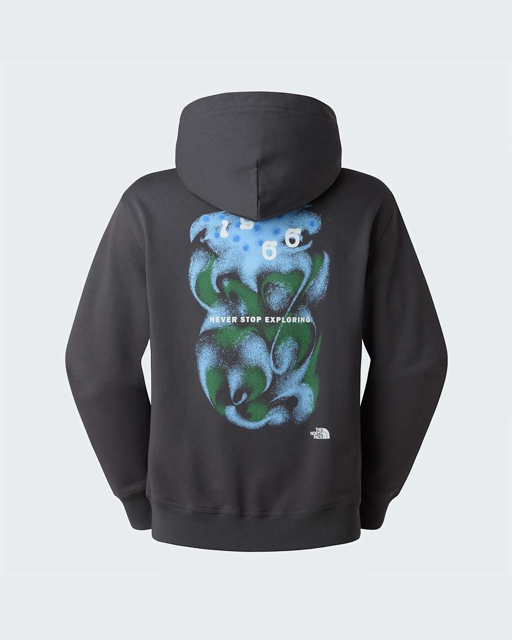 1966 Motion relaxt geschnittener Kapuzenpulli mit Grafik in Unisex TNF Anthracite Grey HERO