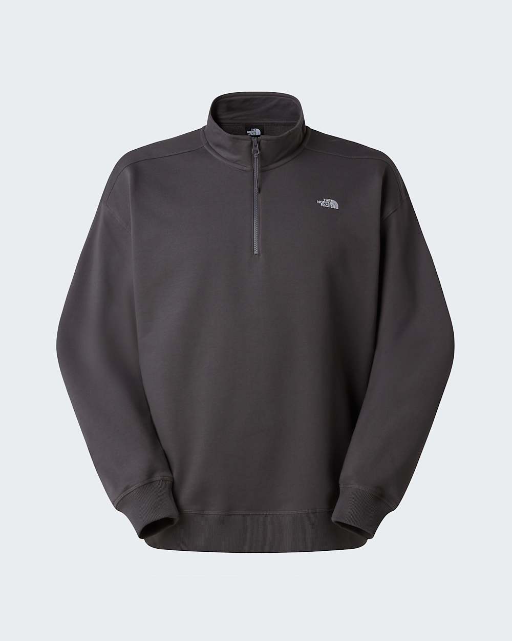 Essential leicht  relaxt geschnittenes Sweatshirt mit 14langem RV in Unisex TNF Anthracite Grey HERO