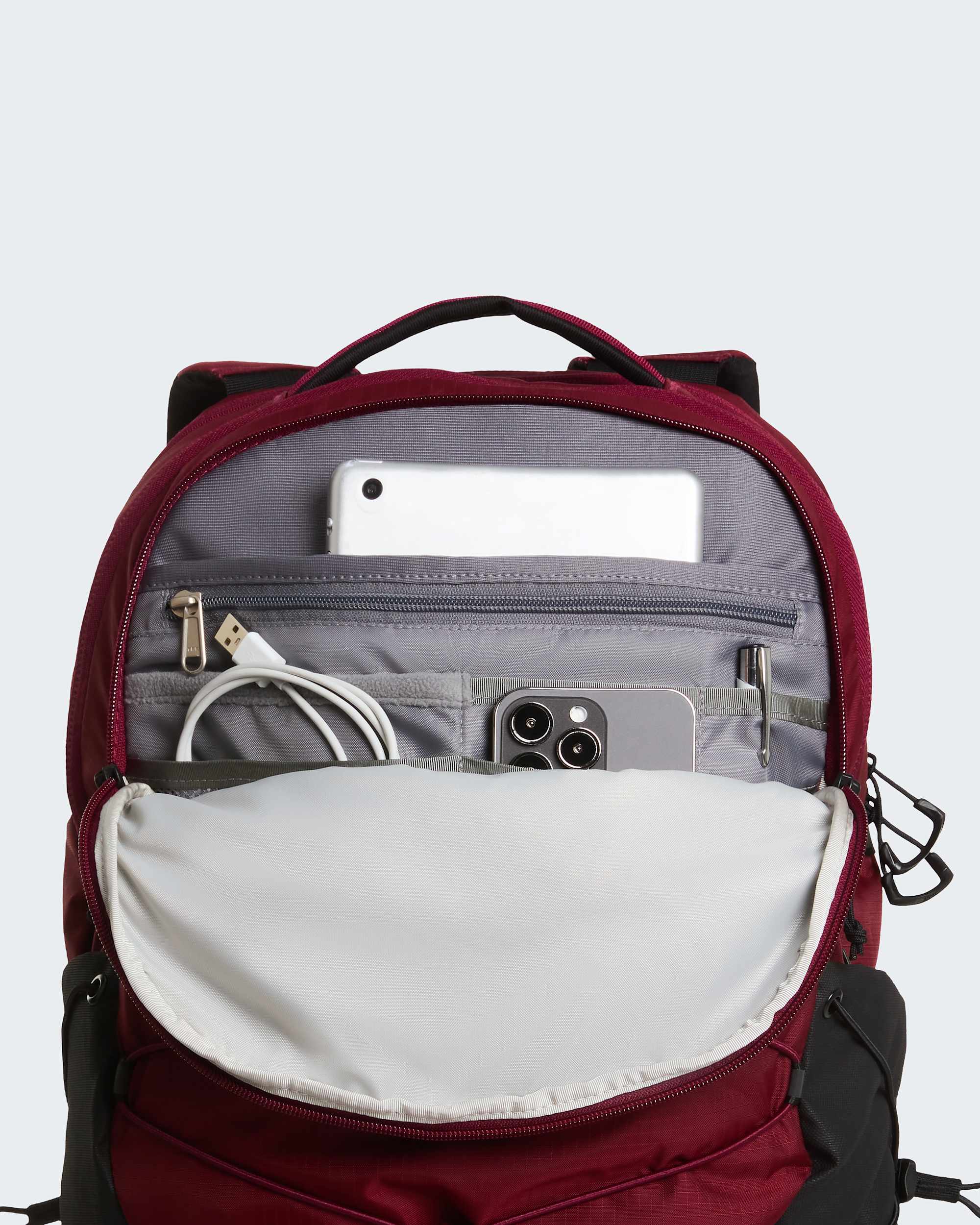 north face backpack burgundy The Borealis Crush/ TNF Black the FlexVent back panel offers reliable support The North Face Women\'s Surge