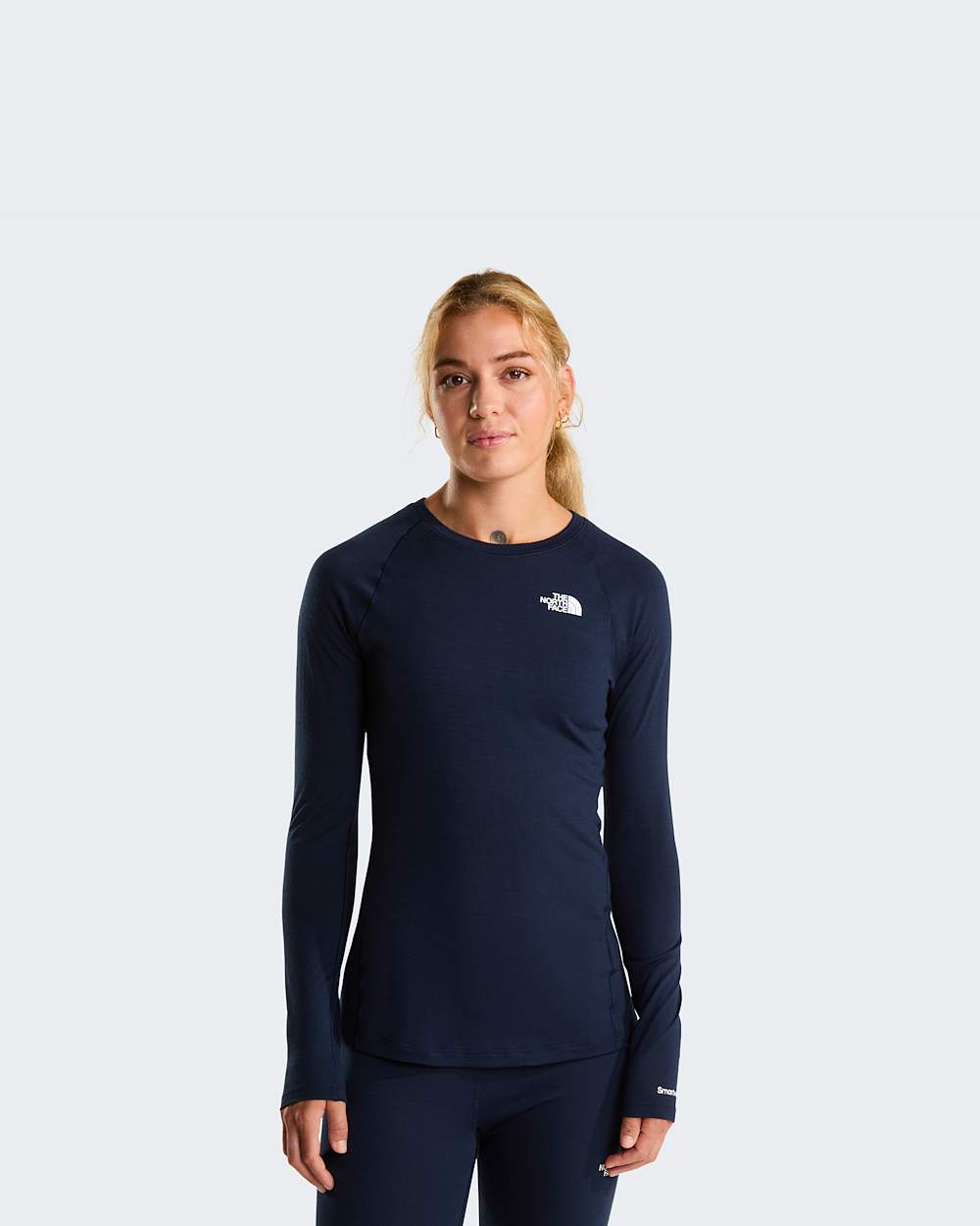 Top de manga comprida em l Merino TNF x Smartwool para mulher TNF hero