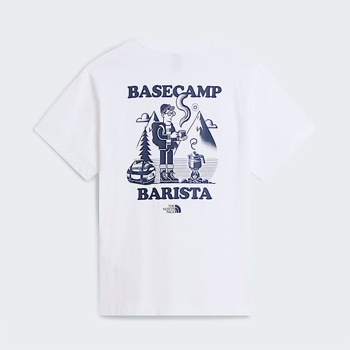 Unisex Basecamp Barista Graphic TShirt mit lockerer Passform TNF TNF WhiteSummit Navy HERO