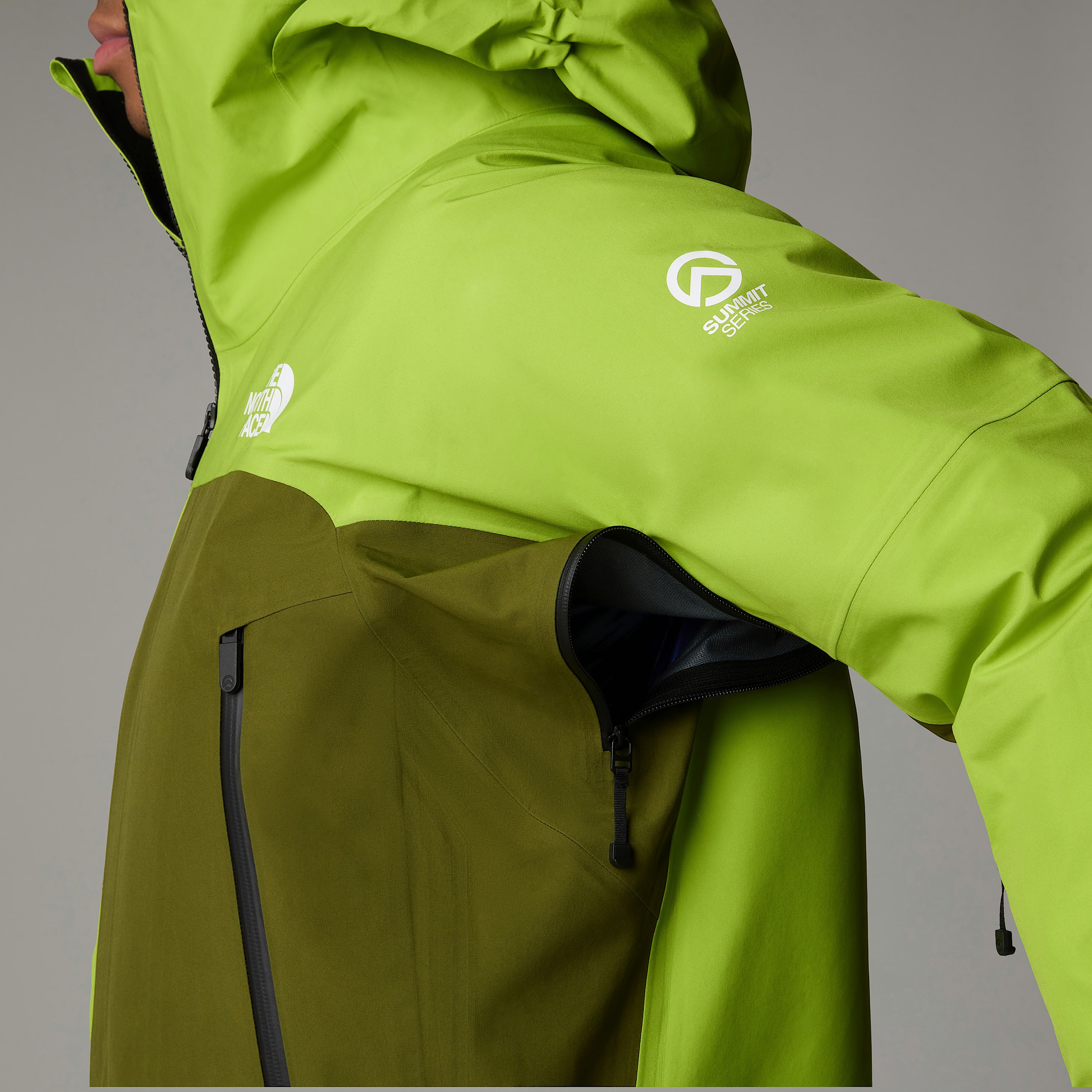 Giacca Summit Verbier GORETEX da uomo TNF Meadow GrassForest OliveClay Grey ALT8