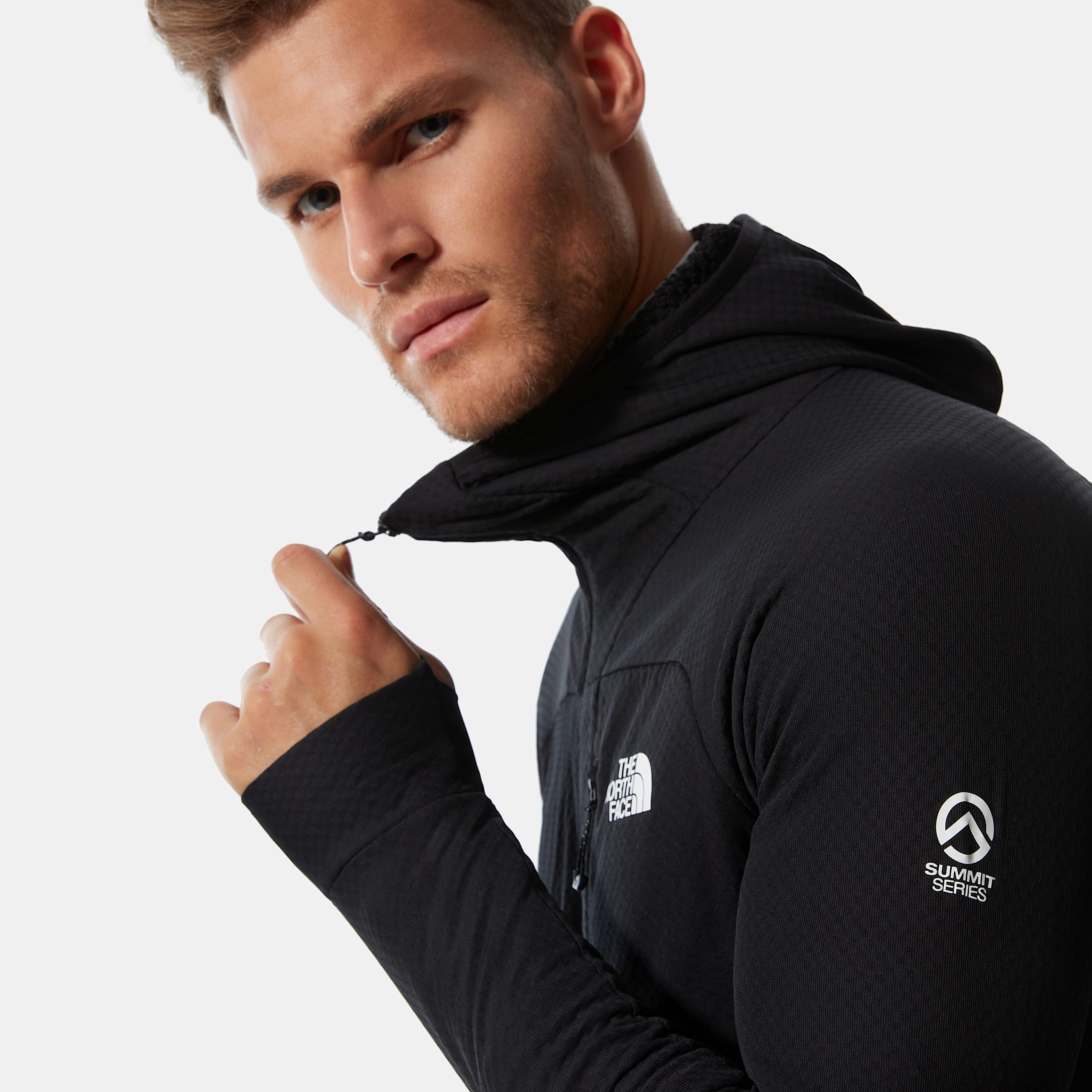 Mens Summit Series L2 Hooded Fleece TNF ALT5