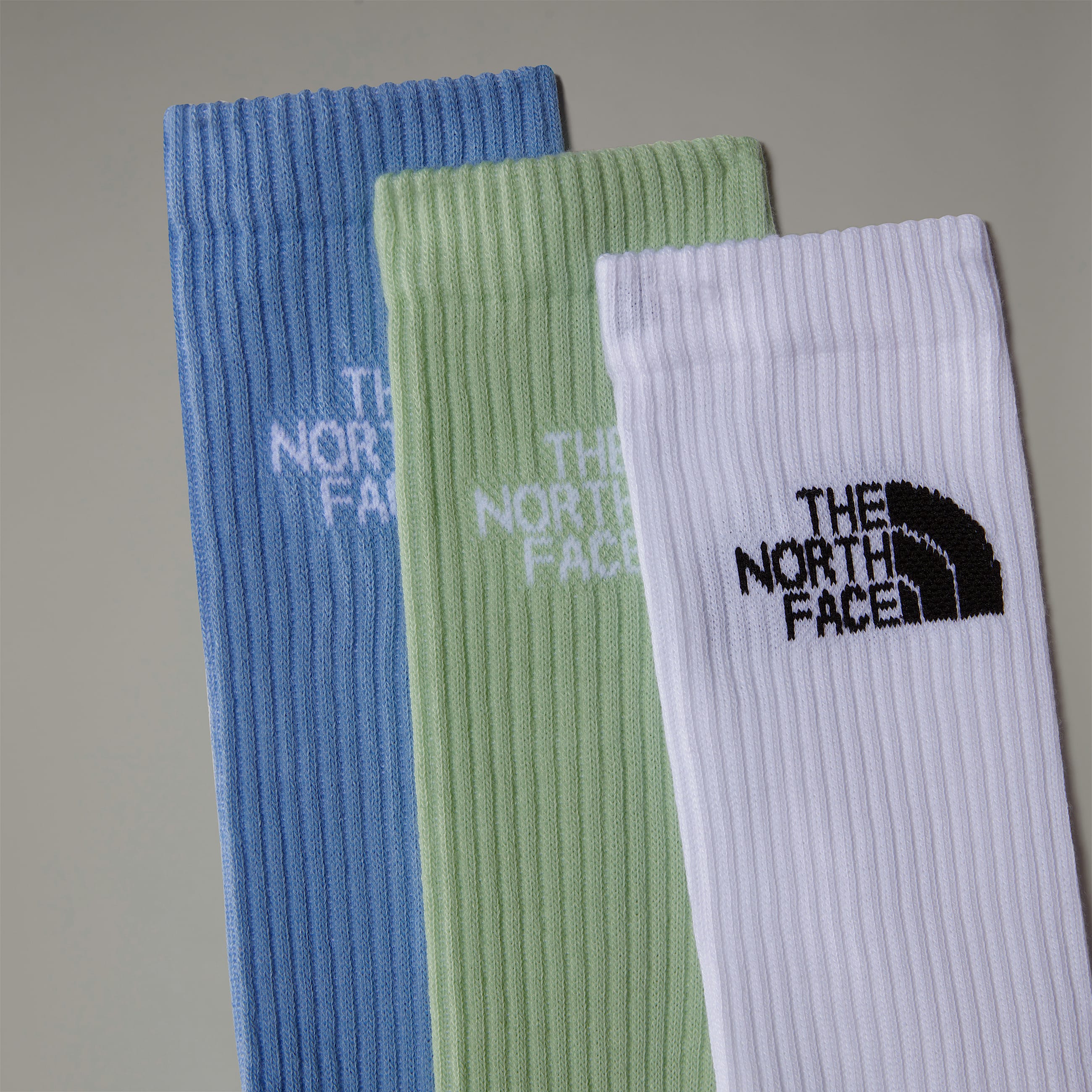 Multi Sport Cushion Crew Socks TNF TNF WhiteMisty SageSteel Blue ALT2