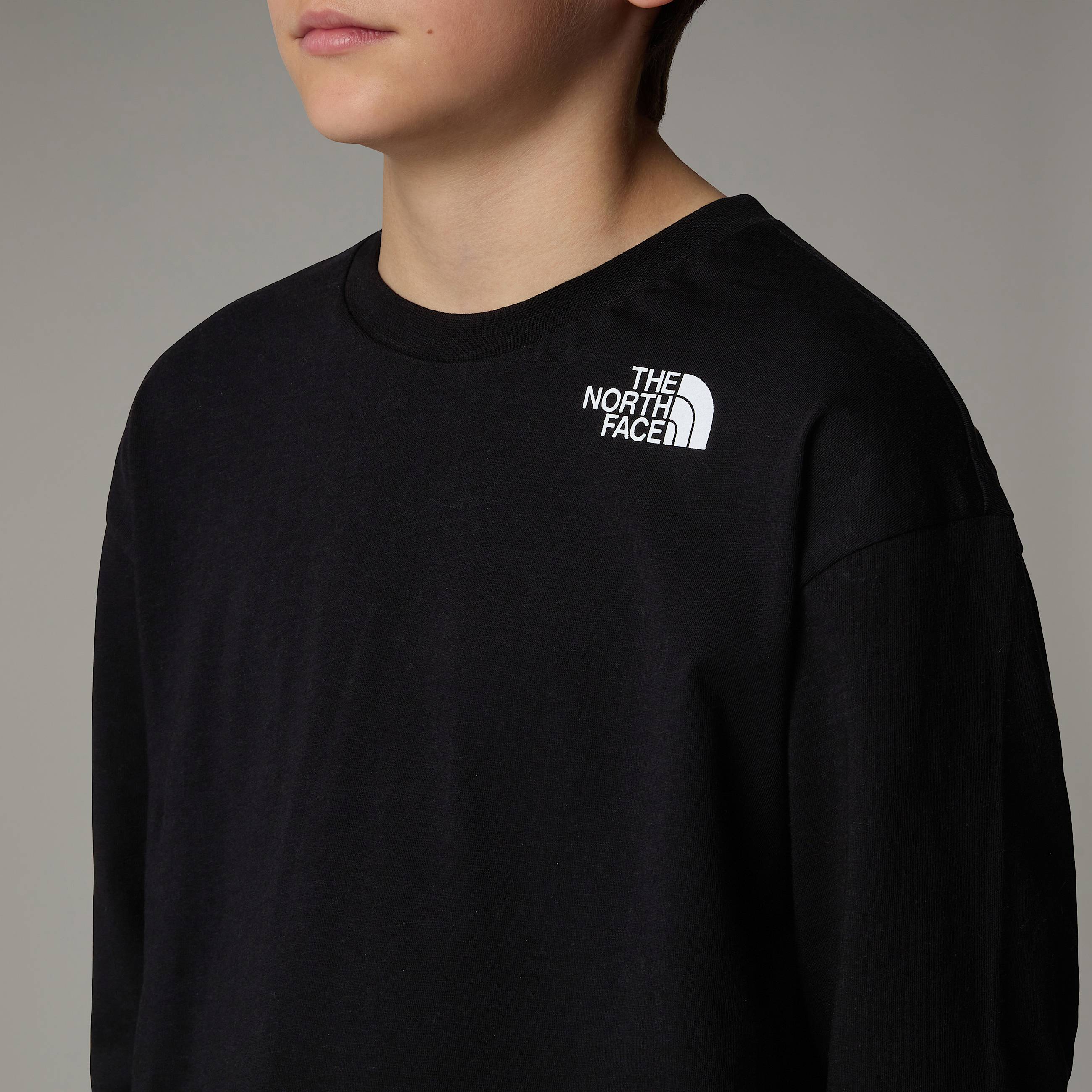 Tshirt a maniche lunghe oversize Varsity con grafica da ragazzi TNF ALT3